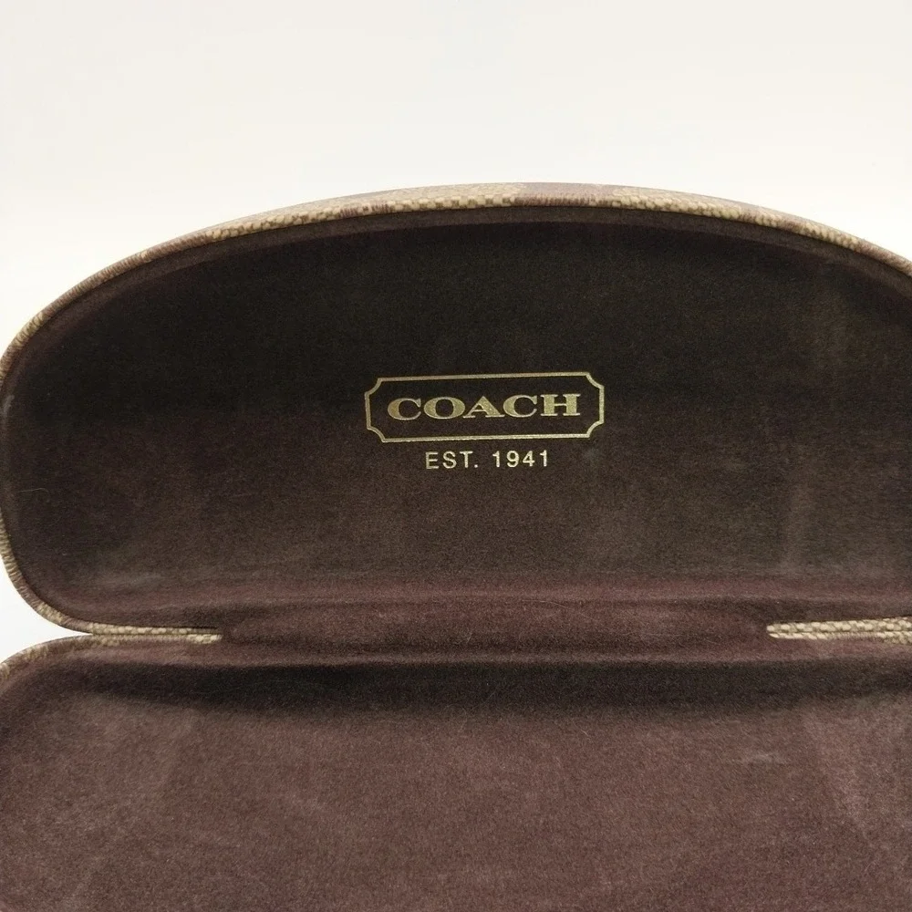 Coach Hard Case Brown Felt Lining for Glasses & Sunglasses Cleaning Cloth READ